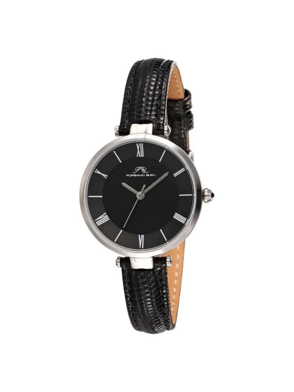NWT Porsamo Bleu Bellevue Quartz Black Dial Ladies Watch